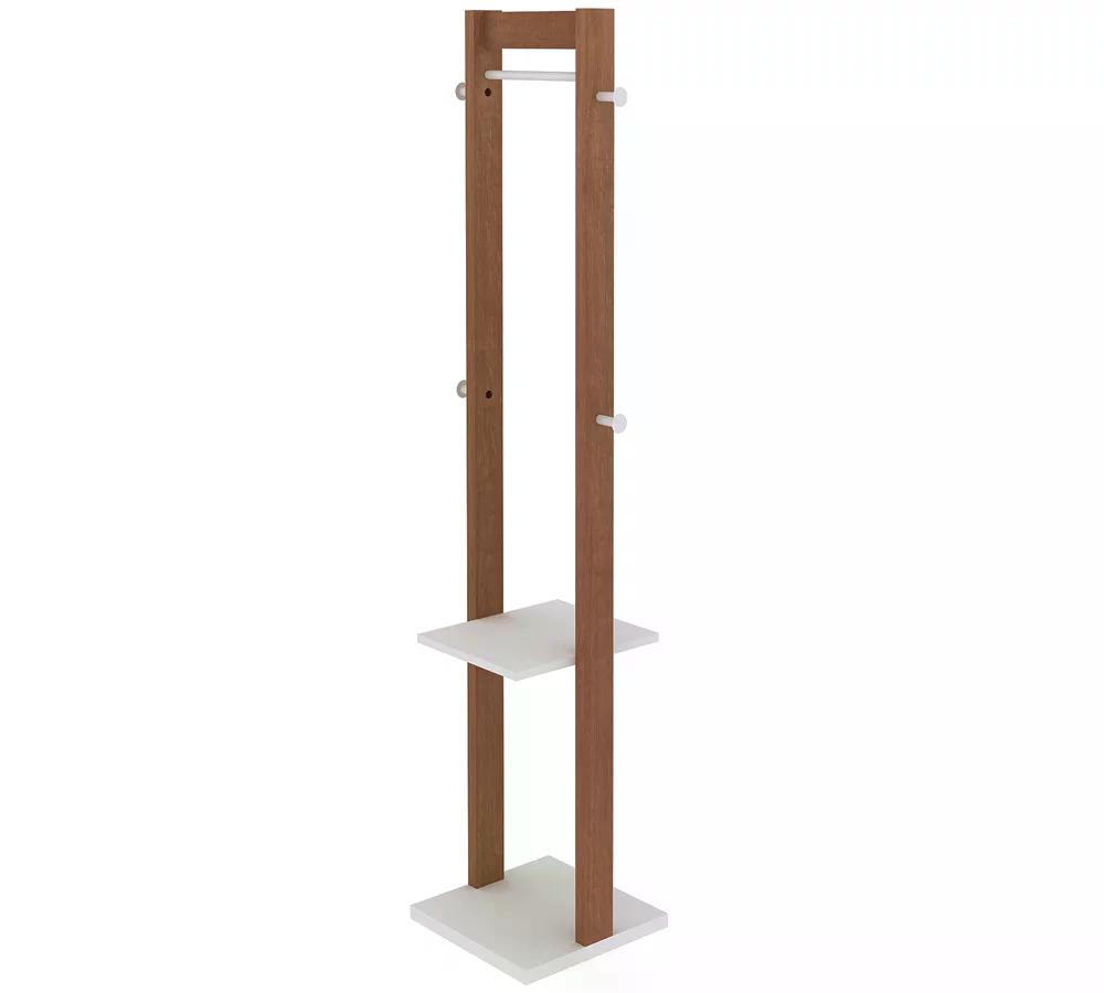 Cabideiro Mancebo De Chão Multiuso AZ1019 Amendoa Branco Tecno Mobili