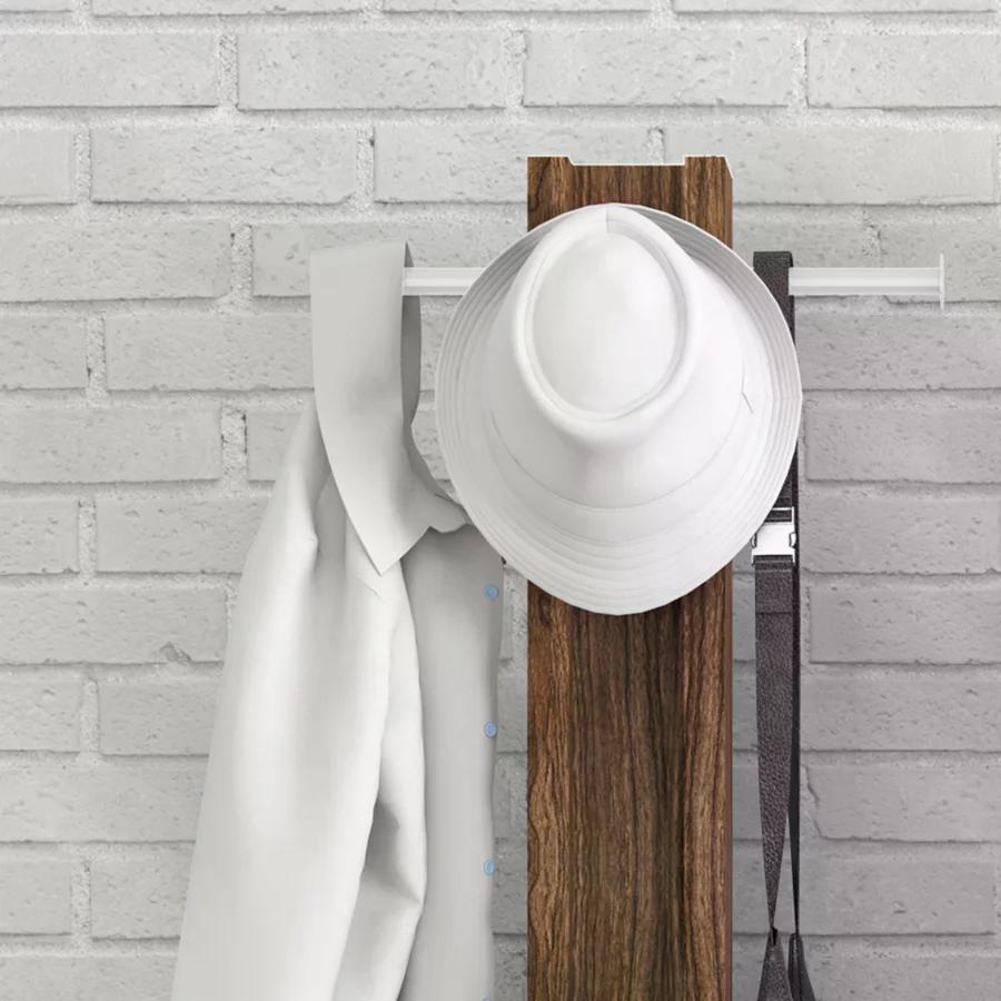 Cabideiro Mancebo de Chão Multiuso AZ1018 Branco Nogal Tecno Mobili