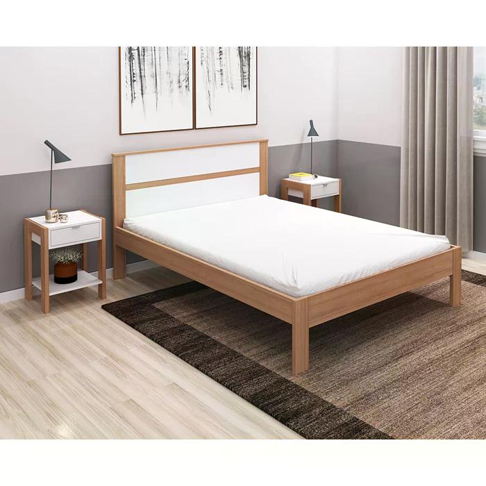 Cama Casal CM8005 Amendoa Branco Tecno Mobili