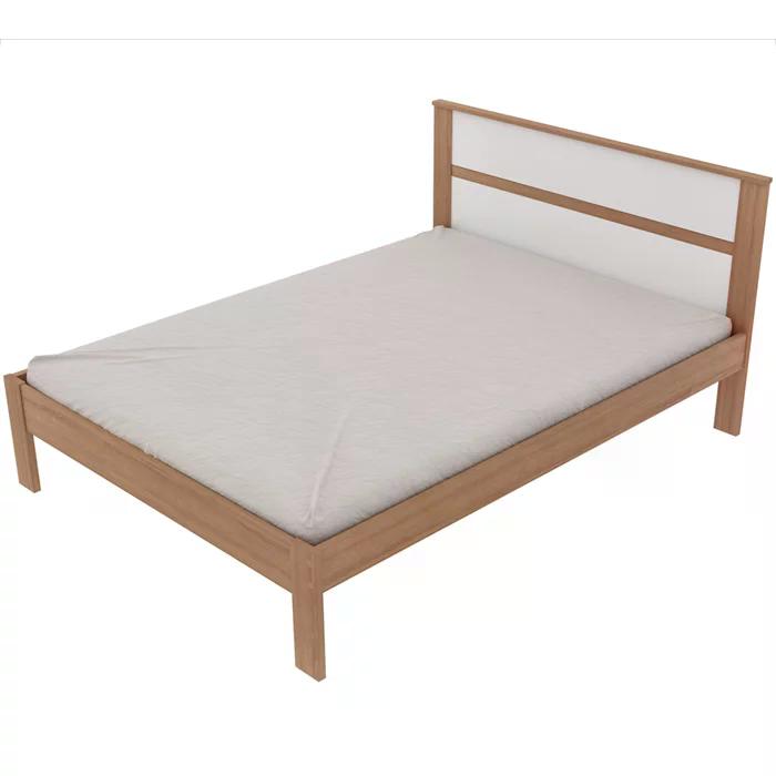 Cama Casal CM8005 E 02 Mesas De Cabeceira AZ1016 QT3 Amendoa Branco Tecno Mobili