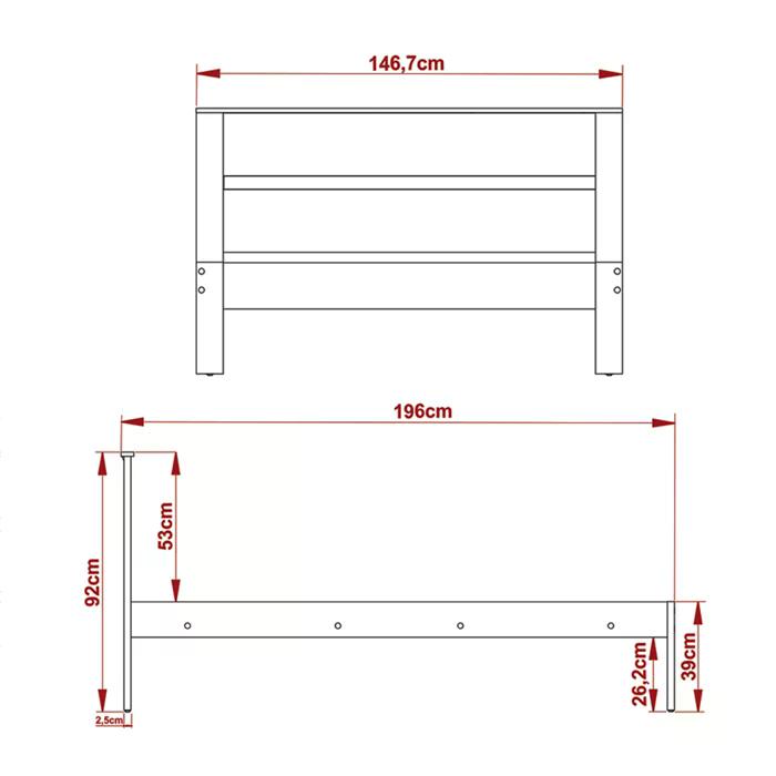 Cama Casal CM8005 E 02 Mesas De Cabeceira AZ1016 QT3 Amendoa Branco Tecno Mobili