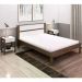 Cama Casal CM8005 E 02 Mesas De Cabeceira AZ1016 QT3 Nogal Branco Tecno Mobili