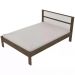 Cama Casal CM8005 E 02 Mesas De Cabeceira AZ1016 QT3 Nogal Branco Tecno Mobili