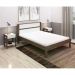 Cama Casal CM8005 E 02 Mesas De Cabeceira AZ1016 QT3 Nogal Branco Tecno Mobili