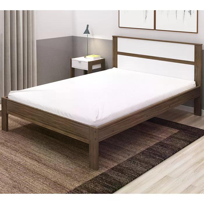 Cama Casal CM8005 Nogal Branco Tecno Mobili