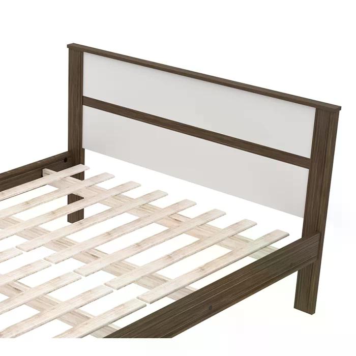 Cama Casal CM8005 Nogal Branco Tecno Mobili