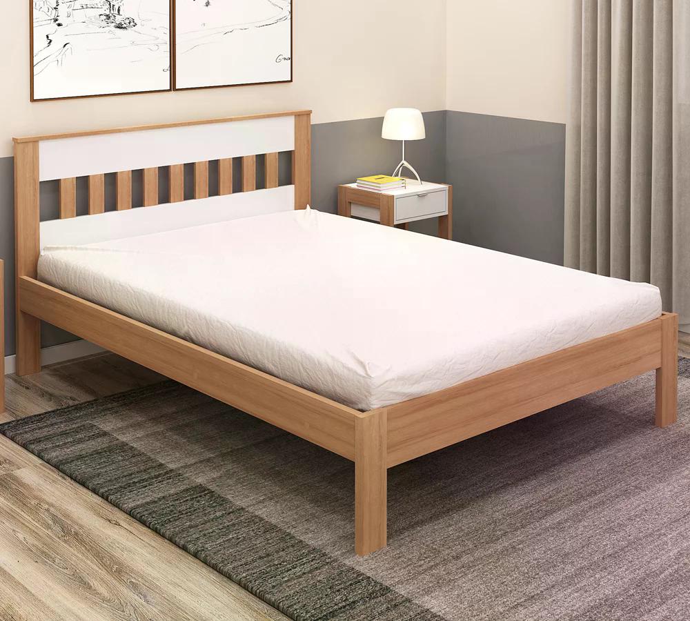 Cama Casal CM8007 Amendoa Branco Tecno Mobili