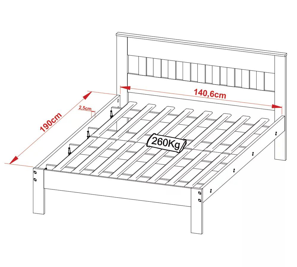 Cama Casal CM8007 Amendoa Branco Tecno Mobili