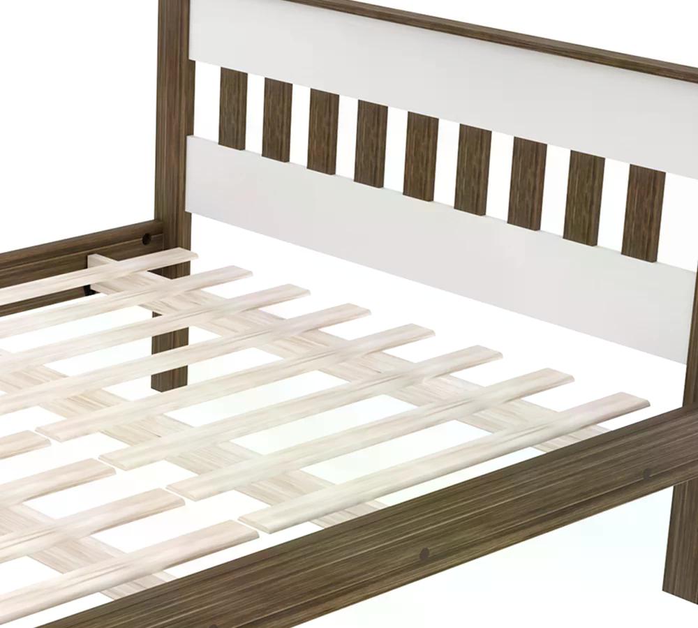 Cama Casal CM8007 Branco Nogal Tecno Mobili
