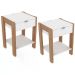 Cama Casal CM8007 E 02 Mesas De Cabeceira AZ1016 QT6 Amendoa Branco Tecno Mobili