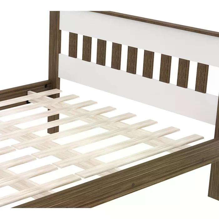 Cama Casal CM8007 E 02 Mesas De Cabeceira AZ1016 QT6 Nogal Branco Tecno Mobili