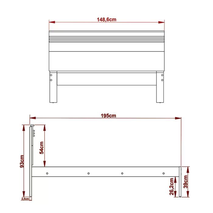 Cama Casal CM8009 Amendoa Branco Tecno Mobili