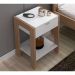 Cama Casal CM8009 E 02 Mesas De Cabeceira AZ1016 QT10 Amendoa Branco Tecno Mobili