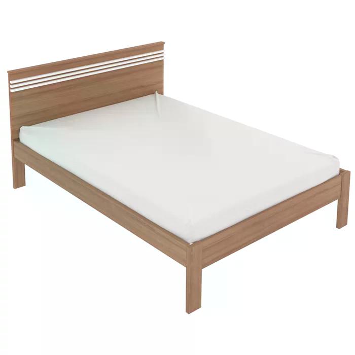 Cama Casal CM8009 E 02 Mesas De Cabeceira AZ1016 QT10 Amendoa Branco Tecno Mobili