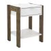 Cama Casal CM8009 E 02 Mesas De Cabeceira AZ1016 QT10 Nogal Branco Tecno Mobili