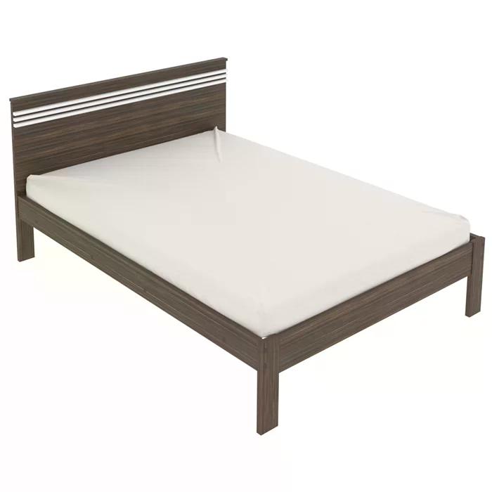 Cama Casal CM8009 E 02 Mesas De Cabeceira AZ1016 QT10 Nogal Branco Tecno Mobili