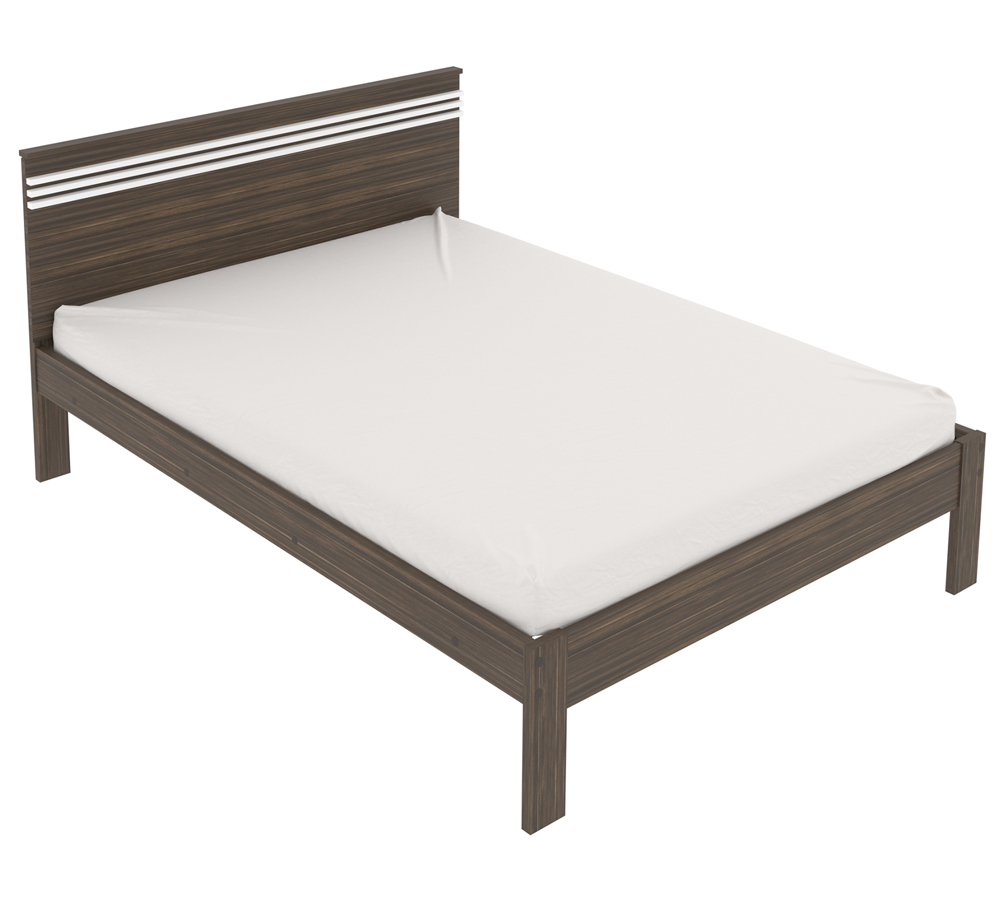 Cama Casal CM8009 Nogal Branco Tecno Mobili