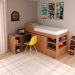 Cama Infantil Multifuncional Com Escrivaninha CM8021 Amendoa Tecno Mobili