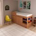 Cama Infantil Multifuncional Com Escrivaninha CM8021 Amendoa Tecno Mobili