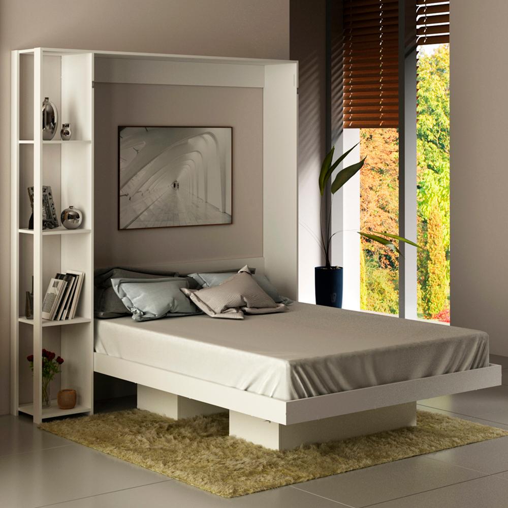 Cama Retratil De Parede Casal CM8014 Branco Tecno Mobili