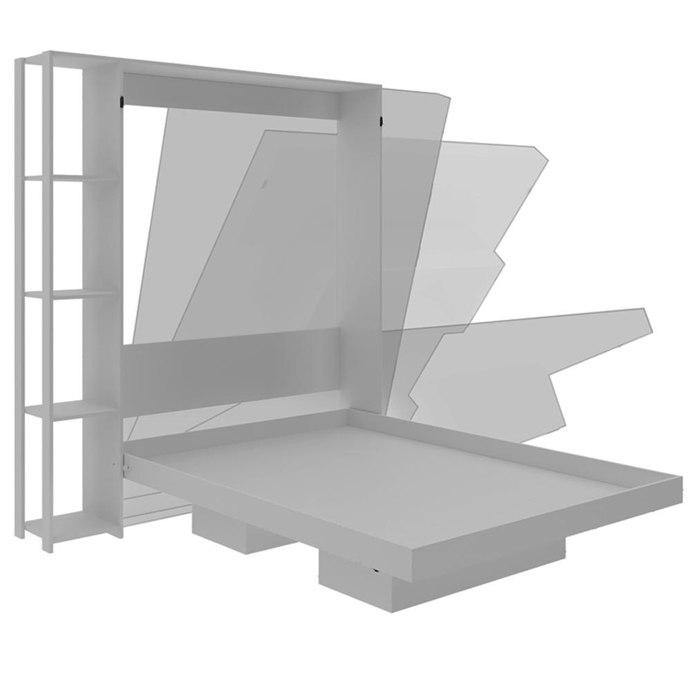 Cama Retratil De Parede Casal CM8014 Branco Tecno Mobili
