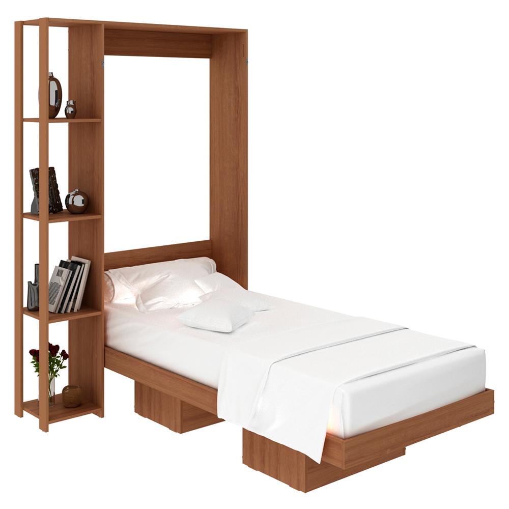 Cama Retratil De Parede Solteiro CM8013 Amendoa Tecno Mobili
