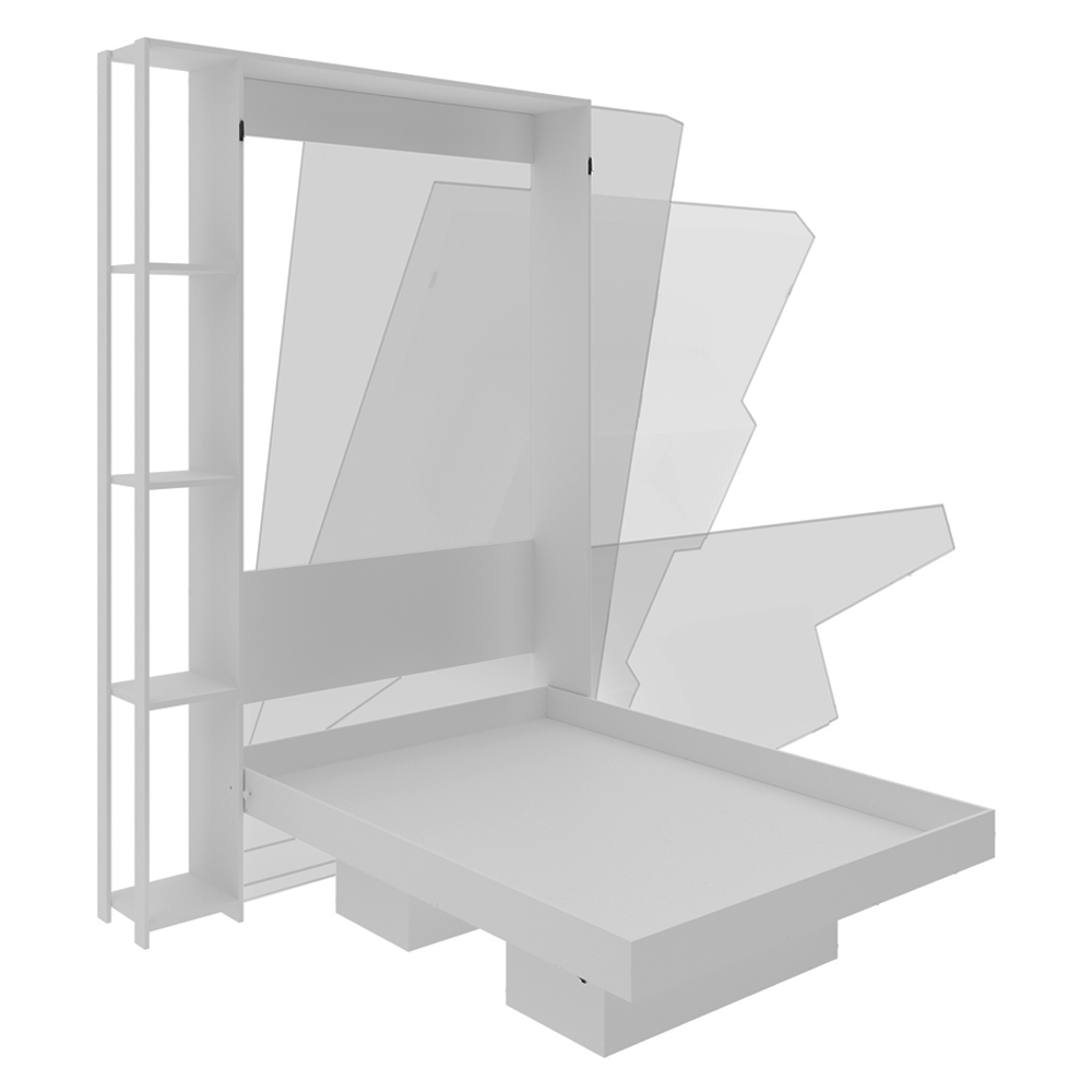 Cama Retratil De Parede Solteiro CM8013 Branco Tecno Mobili