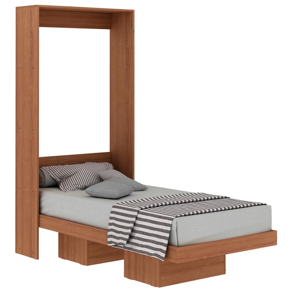 Cama Retratil De Parede Solteiro CM8015 Amendoa Tecno Mobili