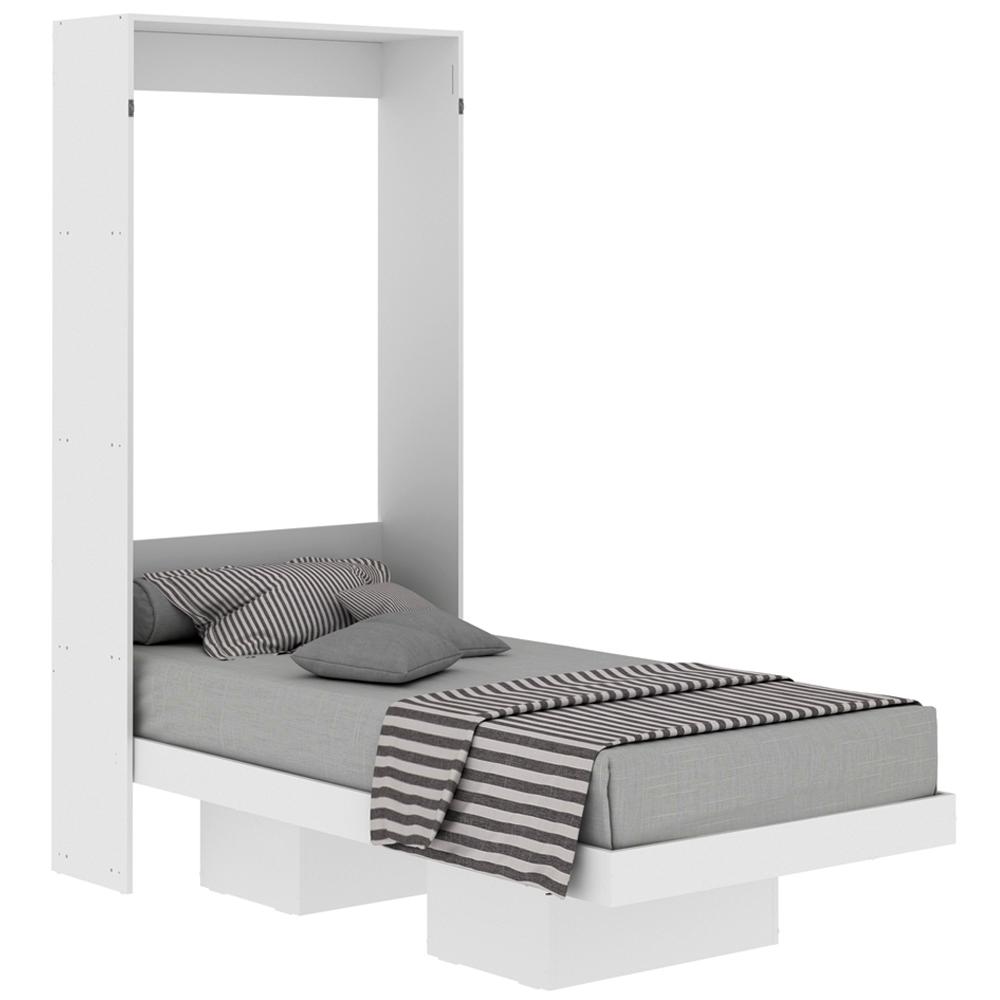 Cama Retratil De Parede Solteiro CM8015 Branco Tecno Mobili