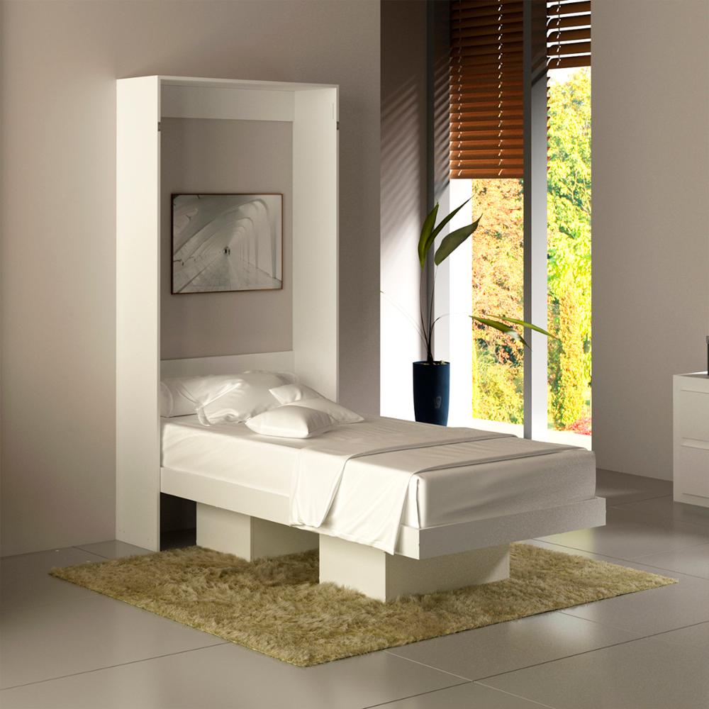 Cama Retratil De Parede Solteiro CM8015 Branco Tecno Mobili