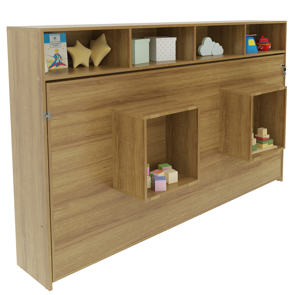 Cama Retratil Horizontal Solteiro CM8020 Amendoa Tecno Mobili