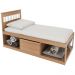 Cama Solteiro 2 Nichos 1 Bau CM8037 Amendoa Branco Tecno Mobili