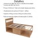 Cama Solteiro 2 Nichos 1 Bau CM8037 Amendoa Branco Tecno Mobili