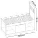 Cama Solteiro 2 Nichos 1 Bau CM8037 Amendoa Branco Tecno Mobili