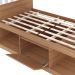 Cama Solteiro 2 Nichos 1 Bau CM8037 Amendoa Branco Tecno Mobili