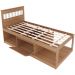 Cama Solteiro 2 Nichos 1 Bau CM8037 Amendoa Branco Tecno Mobili