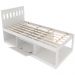 Cama Solteiro 2 Nichos 1 Bau CM8037 Branco Tecno Mobili