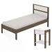 Cama Solteiro CM8004 E Mesa De Cabeceira AZ1016 QT2 Nogal Branco Tecno Mobili