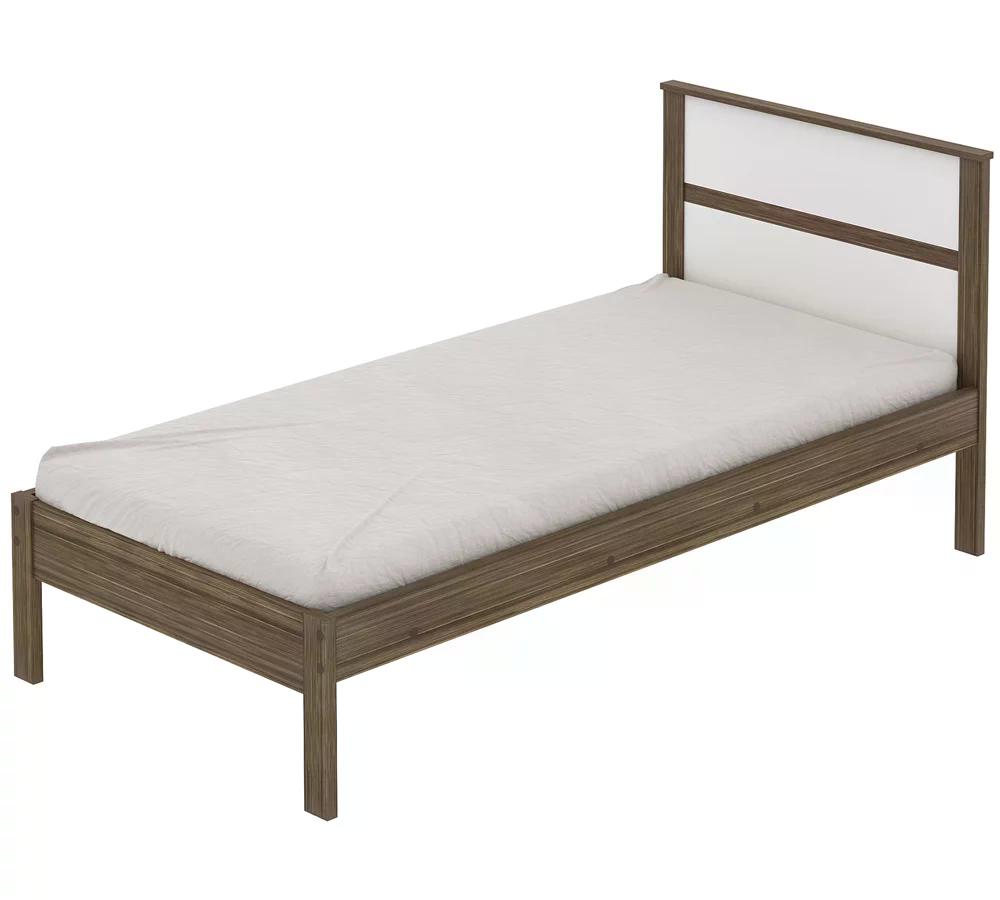 Cama Solteiro CM8004 Nogal Branco Tecno Mobili