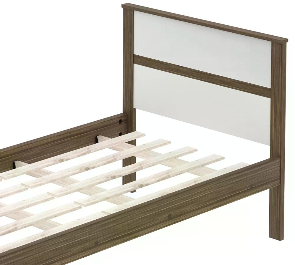 Cama Solteiro CM8004 Nogal Branco Tecno Mobili