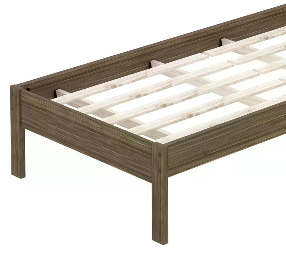 Cama Solteiro CM8004 Nogal Branco Tecno Mobili