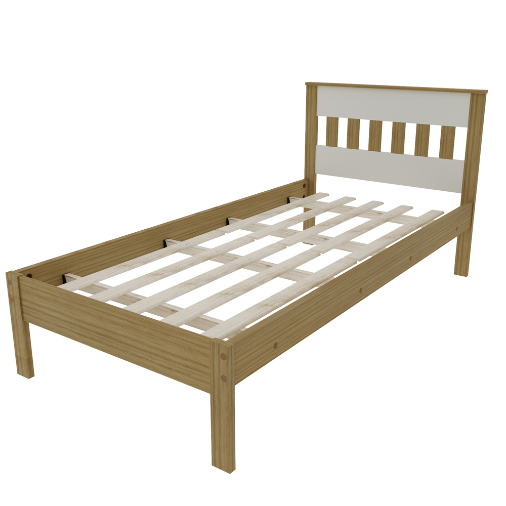 Cama Solteiro CM8006 Amendoa Branco Tecno Mobili