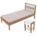 Cama Solteiro CM8006 E Mesa De Cabeceira AZ1016 QT5 Amendoa Branco Tecno Mobili