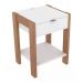 Cama Solteiro CM8006 E Mesa De Cabeceira AZ1016 QT5 Amendoa Branco Tecno Mobili