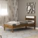 Cama Solteiro CM8006 Nogal Branco Tecno Mobili