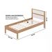 Cama Solteiro Com Auxiliar CM8004 CM8008 QT7 Amendoa Branco Tecno Mobili