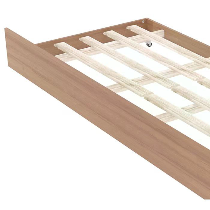 Cama Solteiro Com Auxiliar CM8004 CM8008 QT7 Amendoa Branco Tecno Mobili