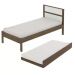 Cama Solteiro Com Auxiliar CM8004 CM8008 QT7 Nogal Branco Tecno Mobili