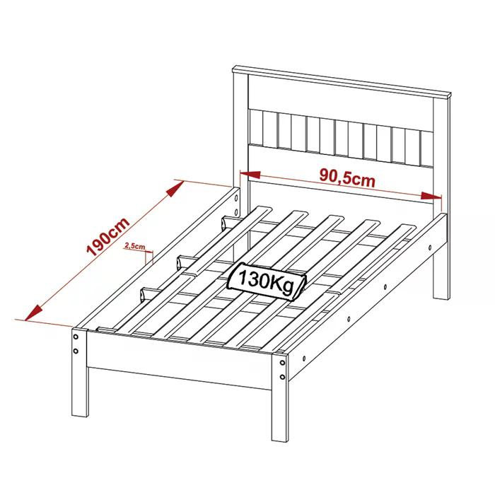 Cama Solteiro Com Auxiliar CM8006 CM8008 QT8 Amendoa Branco Tecno Mobili