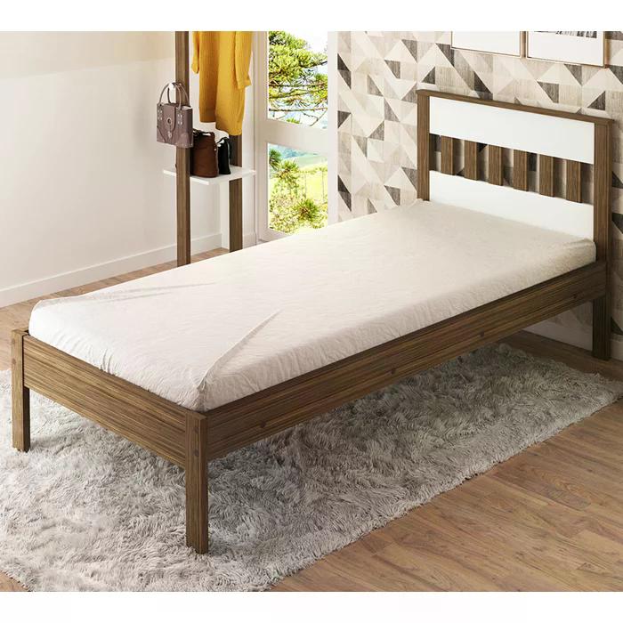 Cama Solteiro Com Auxiliar CM8006 CM8008 QT8 Nogal Branco Tecno Mobili